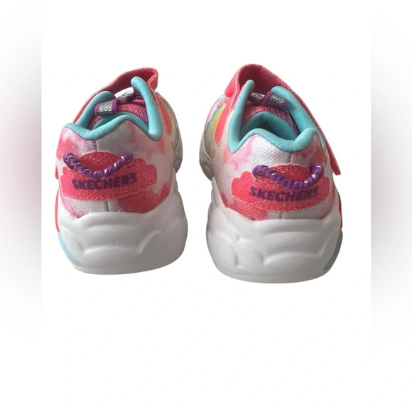 NWOT Skechers Girls Light Up Athletic Shoes in Pink/Multi Colors size 7c - Picture 5 of 7